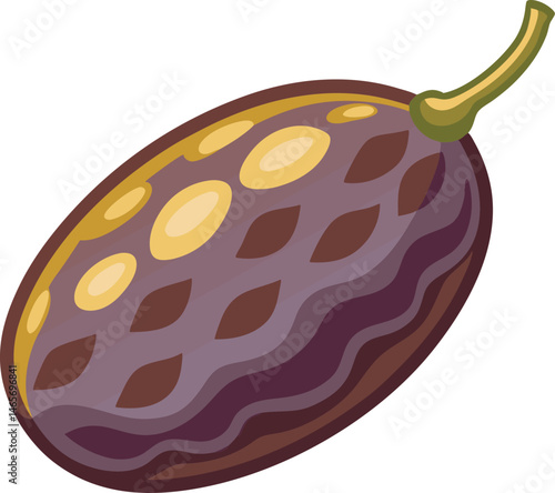 A detailed raisin fruit vector art illustration featuring realistic textures, rich colors, and organic shapes, perfect for food and nature designs.