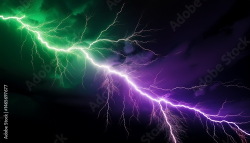 green lightning and purple lightning on black background green lightning strike purple lightning strike black background