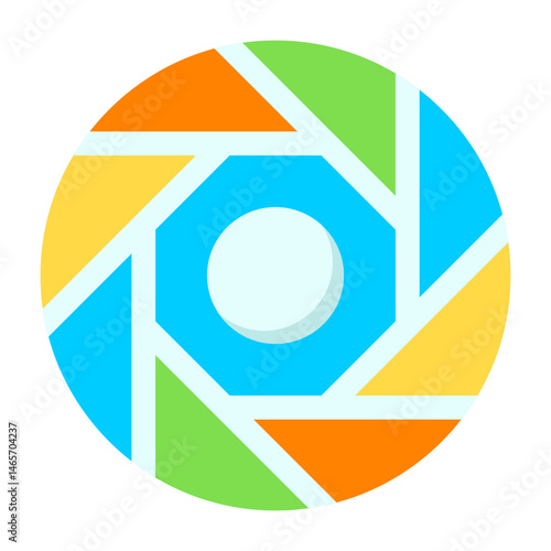Aperture Colorful Flat Icon