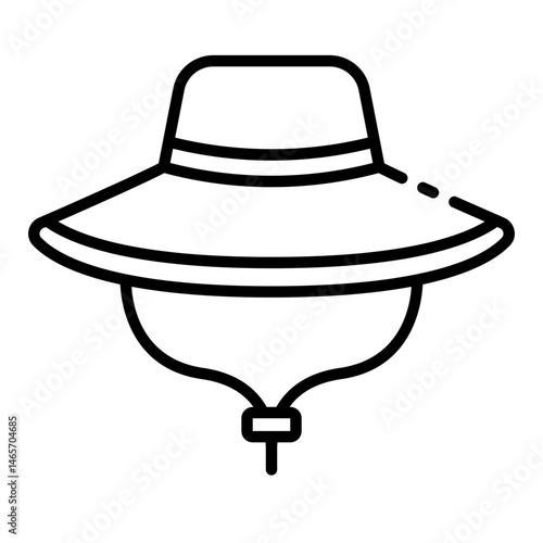 wide brim icon for sun hat summer cover