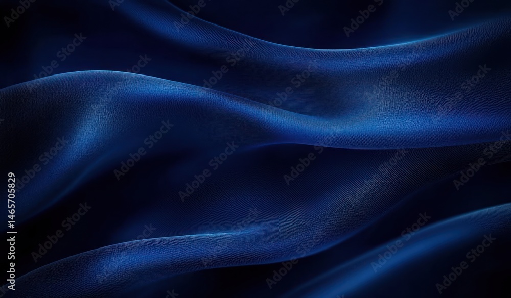 Smooth flowing dark blue fabric with soft folds and gentle waves creating a calm and elegant visual texture Smooth flowing dark blue fabric with soft folds and gentle waves creating a calm and elegant visual texture