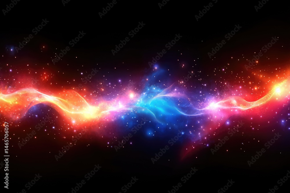 Fototapeta premium Abstract digital design with vibrant red and blue energy flows.