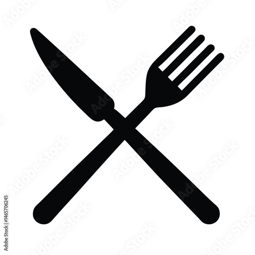 crossed knife and fork icon vector illustration