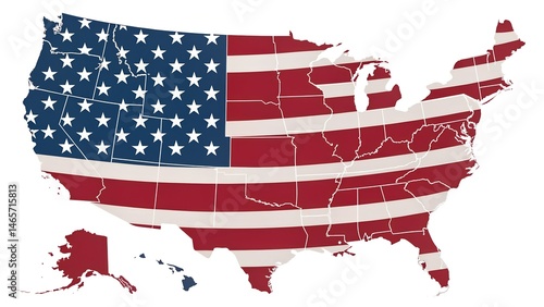 usa map flag
