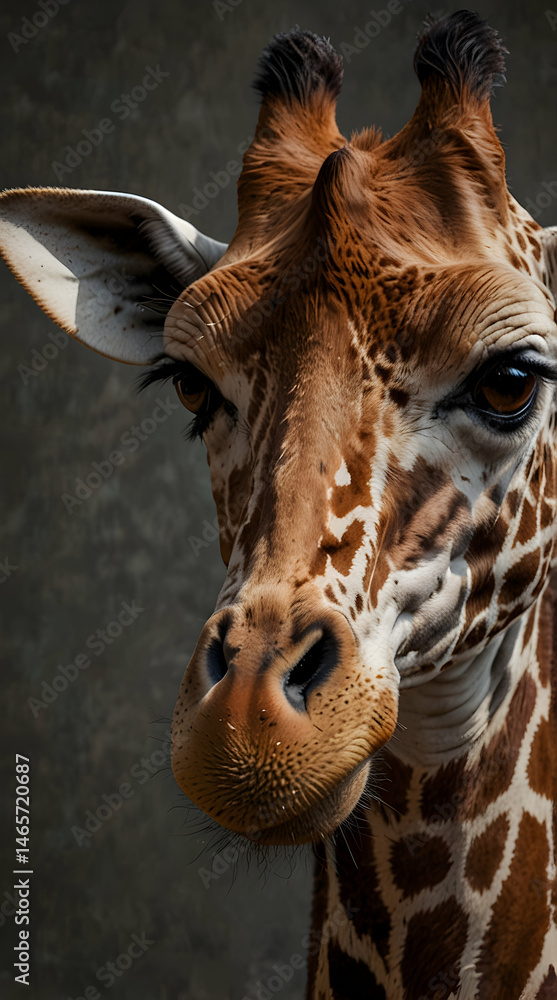 Obraz premium Giraffe Profile with Spotted Coat