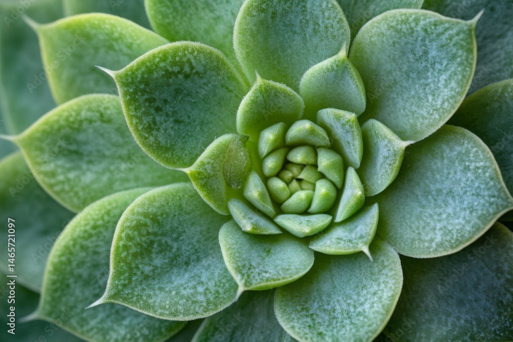 Obraz premium Macro view of green succulent plant with thick leaves and detailed surface texture