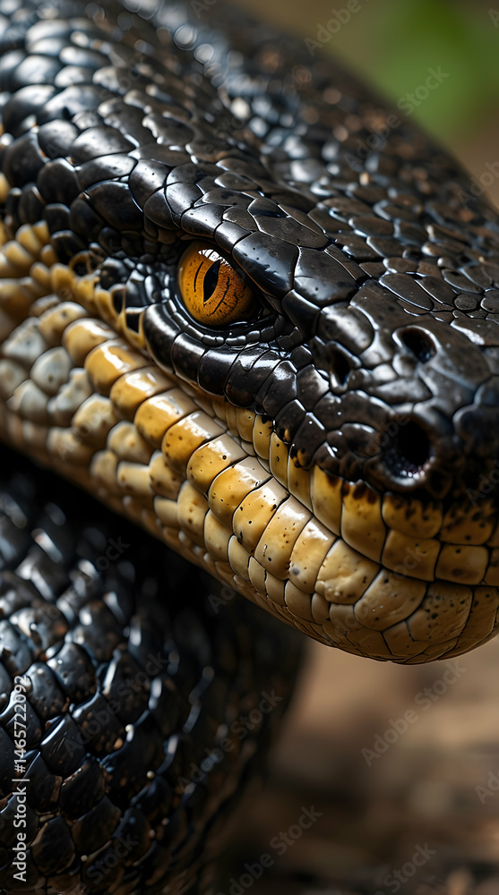 Fototapeta premium Cobra Head Detail with Subtle Scale Texture