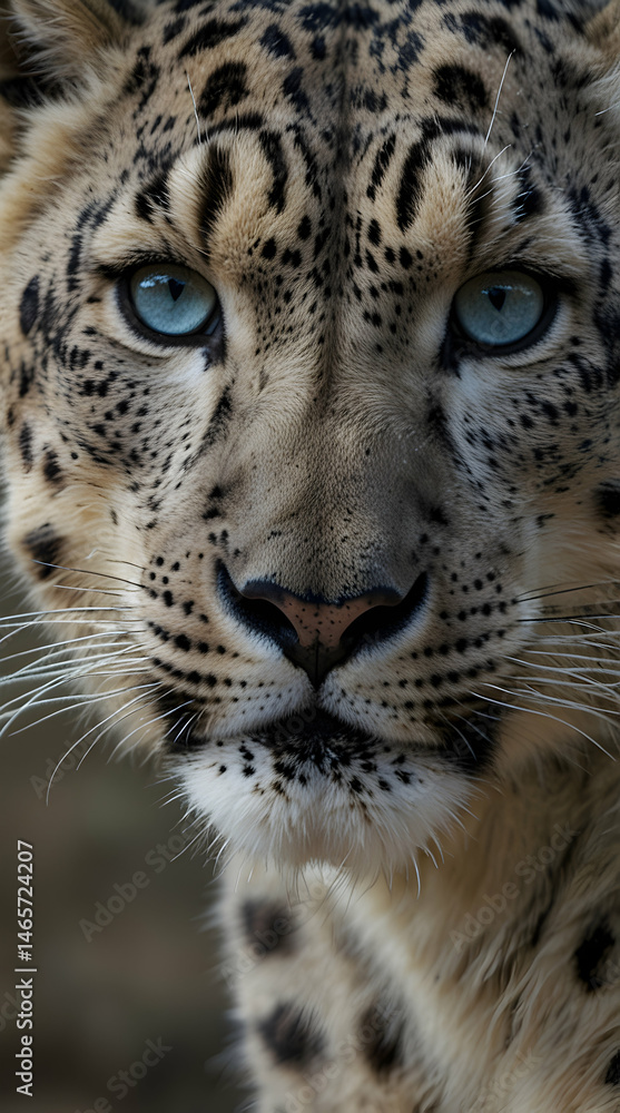 Obraz premium Elegant Snow Leopard with Defined Features