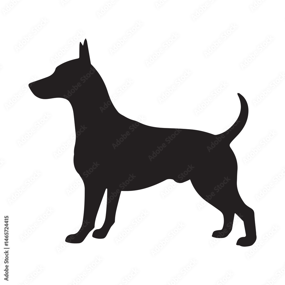 Black Dog Silhouette and vector design art Black Dog Silhouette and vector design art