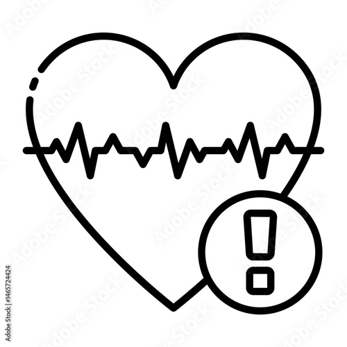 arrhythmia disorder icon with heartbeat irregularity