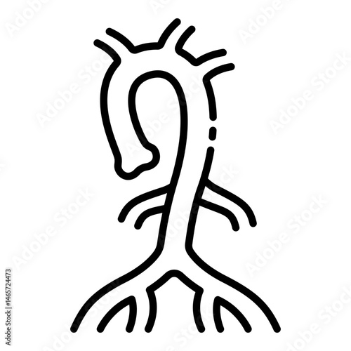 aorta vessel icon showing main artery structure