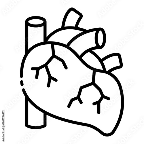human heart icon showing cardiovascular organ