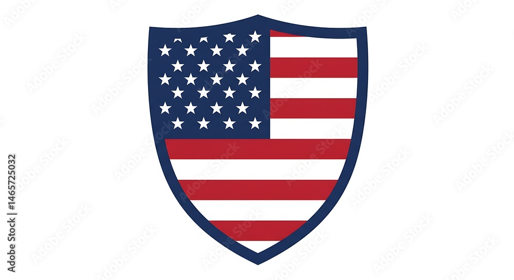 Shield Graphic with Stars and Stripes Design Shield Graphic with Stars and Stripes Design