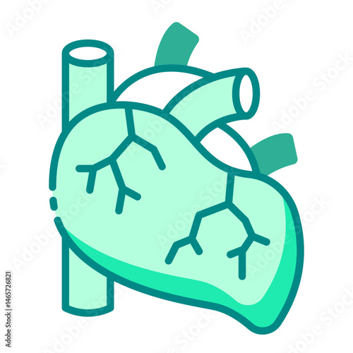 human heart icon showing cardiovascular organ