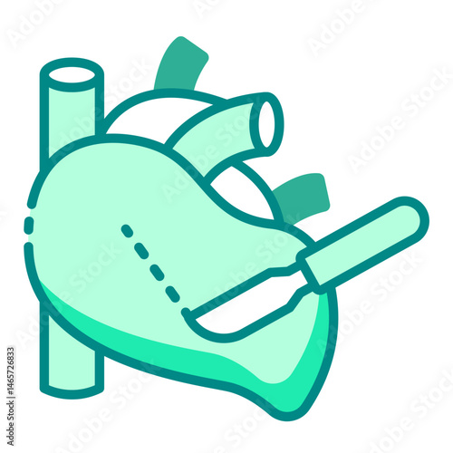 heart surgery icon showing medical operation