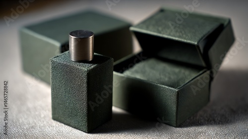 Wallpaper Mural 高級感あふれるグリーンの香水ボトルと専用ボックス Torontodigital.ca