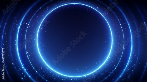Blue Glowing Circular Light Pattern