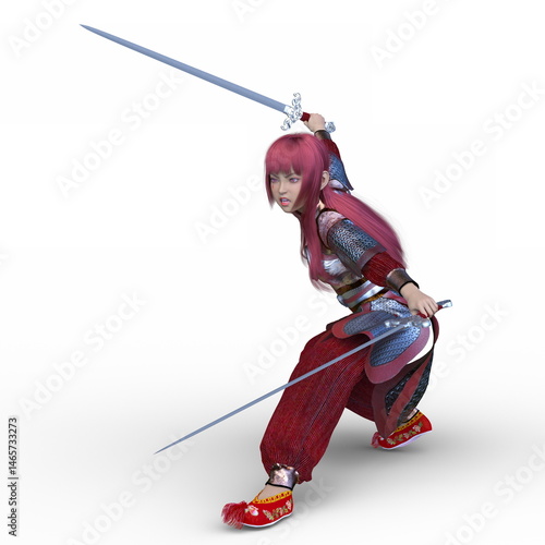 女性剣士　3DCGレンダリング