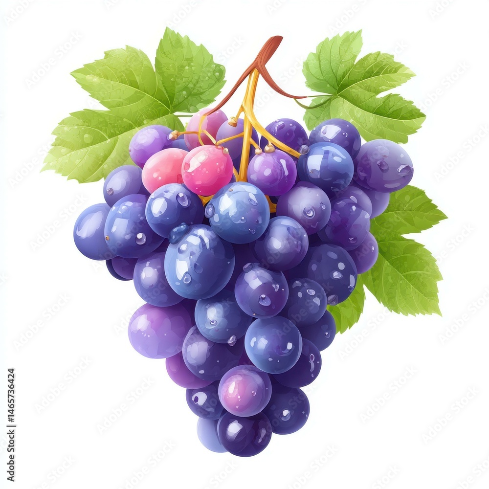 Fototapeta premium A vibrant 3D cartoonstyle vineyard illustration in smooth cut design, perfect for agrarianthemed projects.