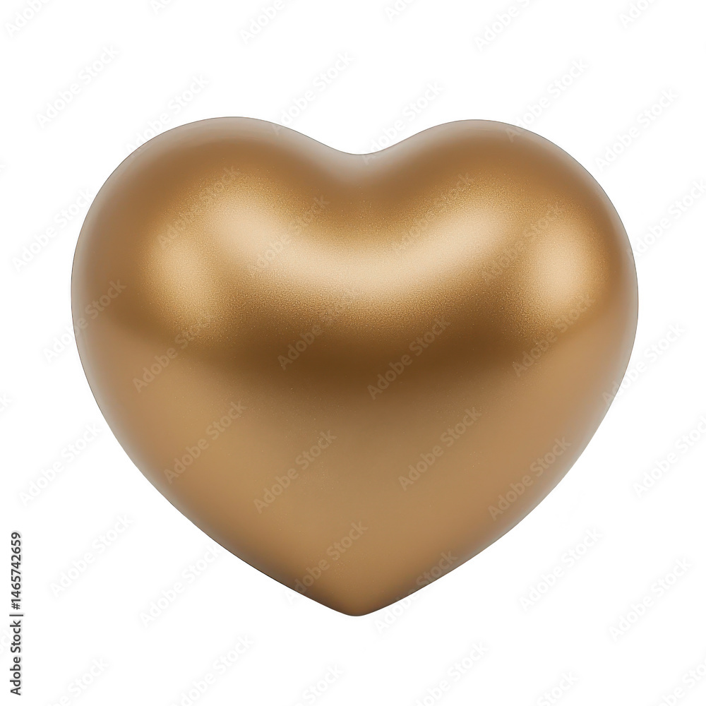 Fototapeta premium Shiny golden heart shape with smooth surface, symbolizing love and luxury. metallic finish adds elegance, making it ideal for romantic or celebratory themes