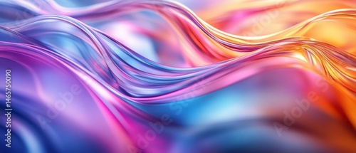 Wallpaper Mural Smooth flowing abstract waves in vibrant colors of purple, pink, blue, and orange creating a dynamic and fluid motion effect with bright highlights Torontodigital.ca