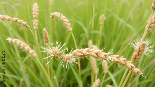 Broom Brome (Bromus scoparius). Mature Inflorescence Closeup