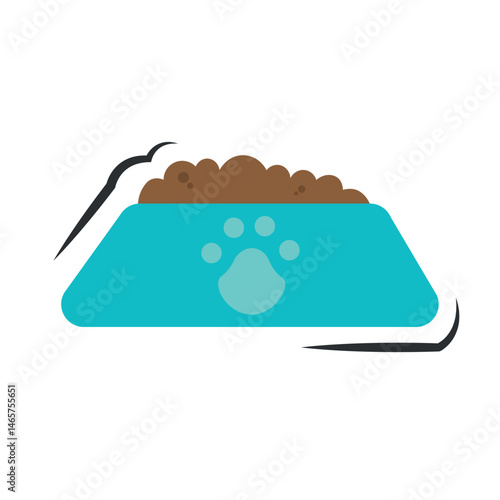 Dog food bowl. Vector