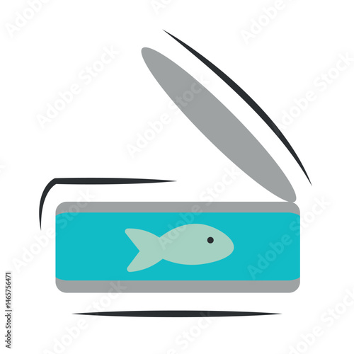 Canned fish food icon. Vector