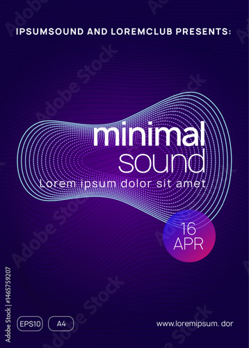 Night Club Banner. Soundwave Disco Illustration. Fest Flyer. Pink Music Background. Techno Festival Template. Trance Cover. Green Night Club Magazine. Blue Night Club Banner