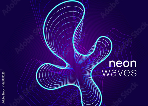 Party Design. Festival Invite. Night Club Concert Element. Dj Banner. Electronic Radio Invitation. Violet Techno Set. Pink Dance Magazine. Blue Party Design