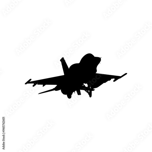 Silhouette of the Turkiye Jet Fighter, Fighter aircraft are military aircraft designed primarily for air-to-air combat. Can use for Pictogram, Logo, News Illustration, Infographic or Design Element.