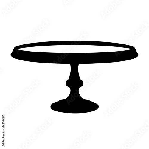 Elegant black silhouette of a vintage cake stand or dessert server display