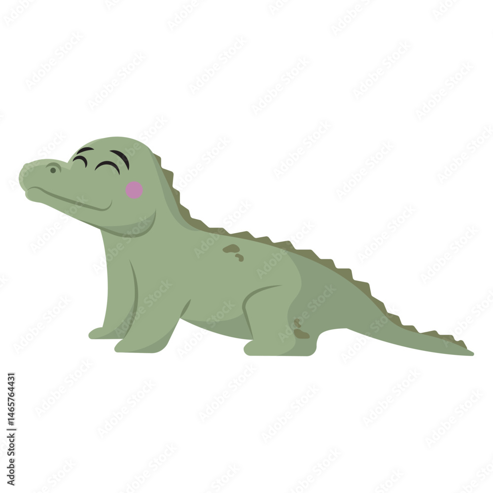 Cute cartoon crocodile smiling. Vector Cute cartoon crocodile smiling. Vector