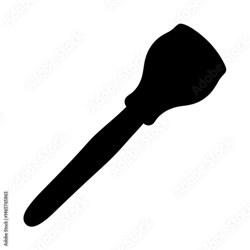 Simple black silhouette of a kitchen spatula on a white background