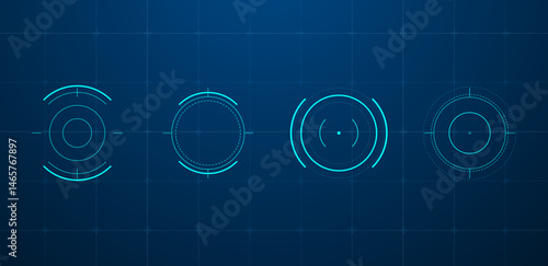 HUD target or aim pointers futuristic. Vector illustration