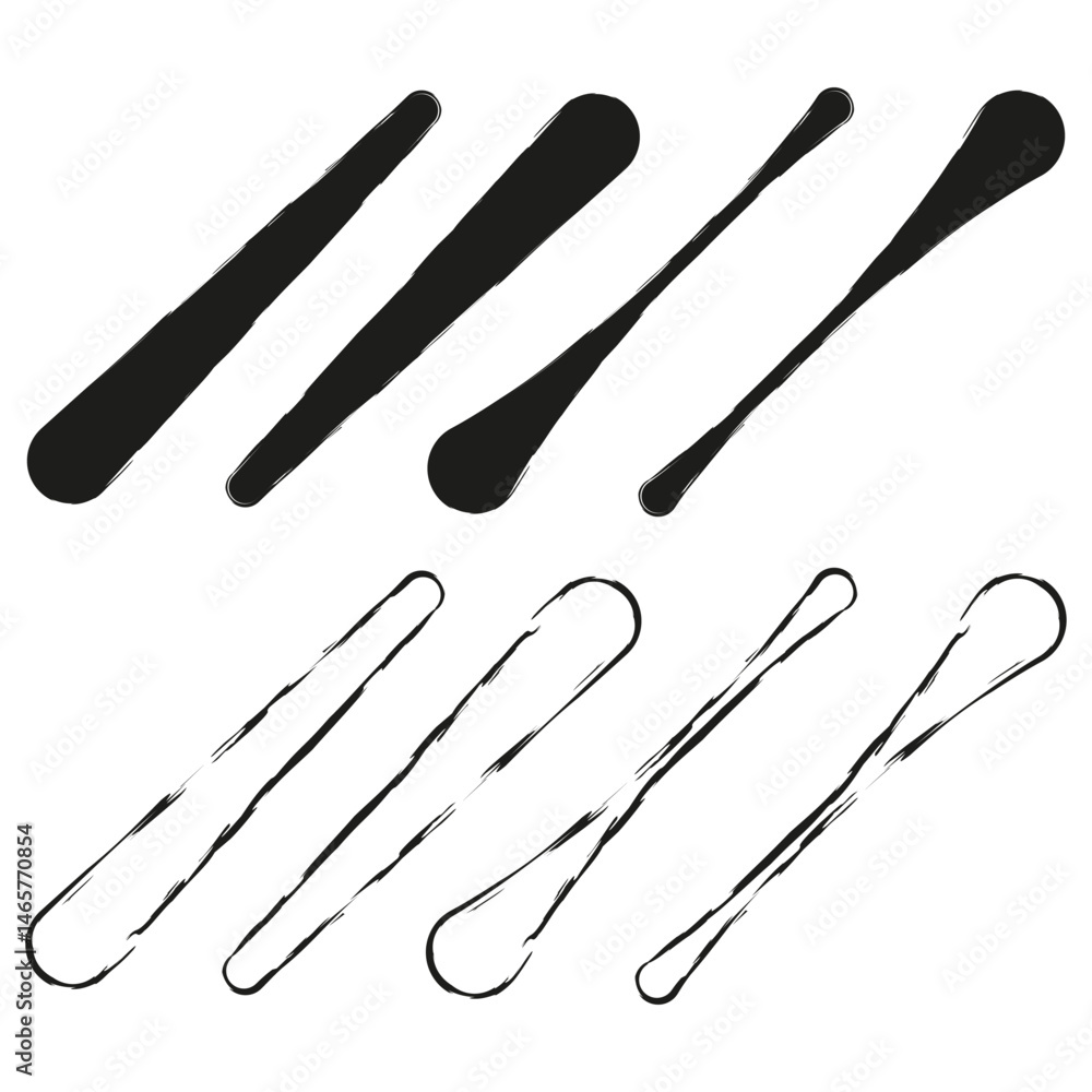 Brush stroke figure. Curved ink element. Abstract paint shape. Vector sketch form. Brush stroke figure. Curved ink element. Abstract paint shape. Vector sketch form.