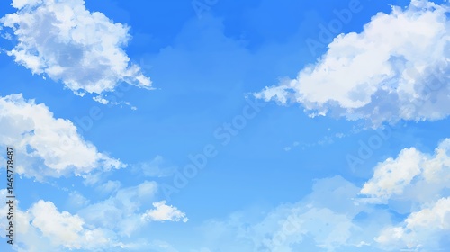 Aesthetic Sky With Soft, Painterly Clouds Drifting Across Azure Backdrop