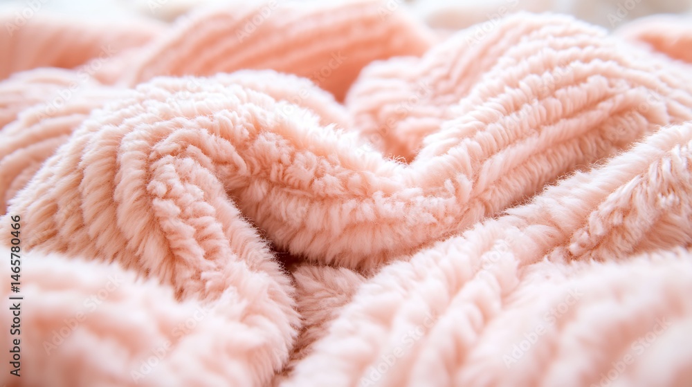 Delicate peach-toned plush fabric texture with soft, swirling patterns Delicate peach-toned plush fabric texture with soft, swirling patterns