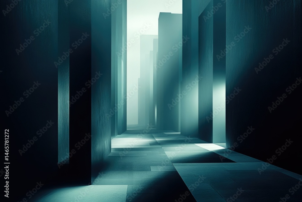 A dimly lit, futuristic corridor with tall, dark walls and a mysterious atmosphere. A dimly lit, futuristic corridor with tall, dark walls and a mysterious atmosphere.