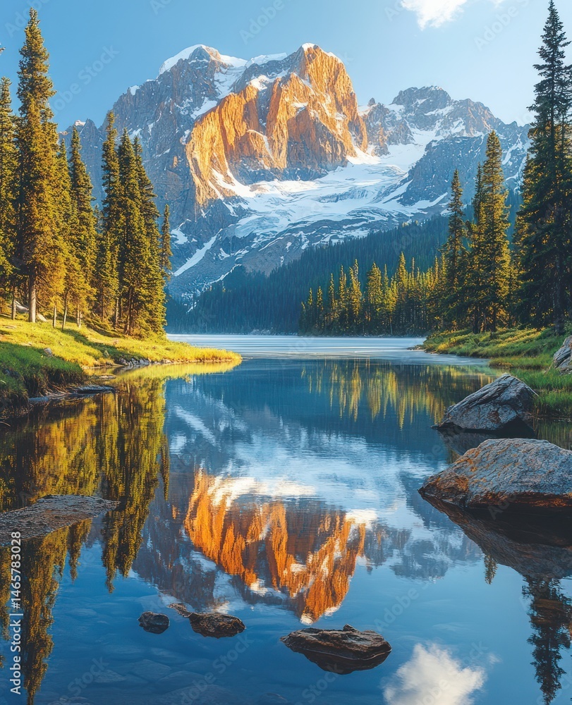 Obraz premium Mountain Lake Reflection