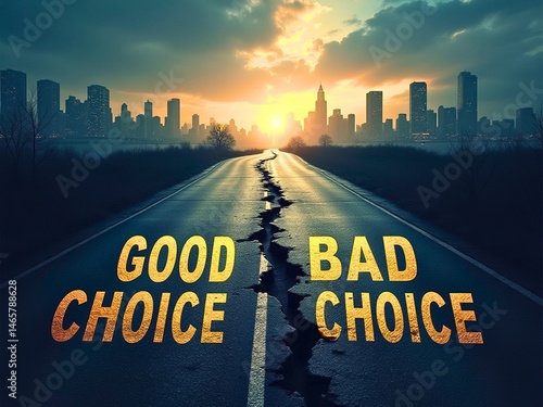 good or bad choice for business ethics concept, businessman decision maker strategy analysis positive thinking right solution psychology direction choose best management of company dilemma contrary