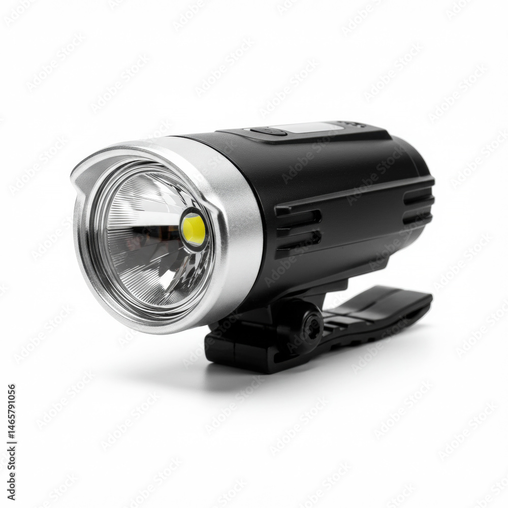 LED bicycle headlight isolated on white LED bicycle headlight isolated on white