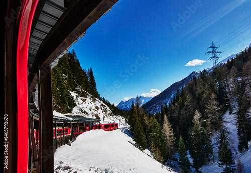 Train to St. Moritz, Switzerland, Europe