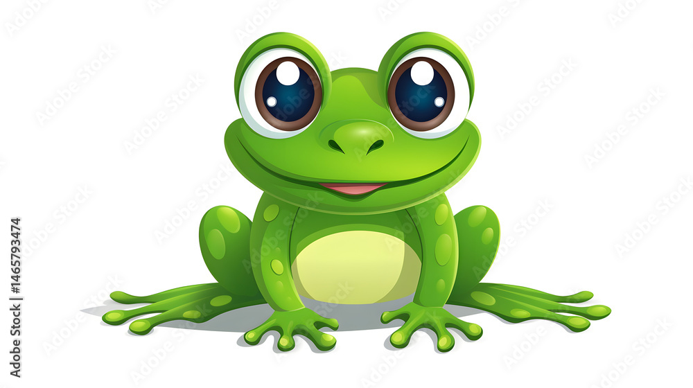 Professional Cartoon Frog Illustration in Isolated Setting for Design Projects Professional Cartoon Frog Illustration in Isolated Setting for Design Projects