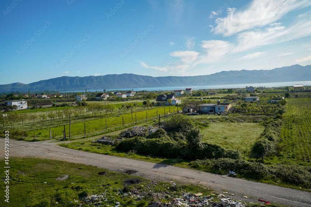 Obraz premium agricultural fields in Shkodër region , Albania