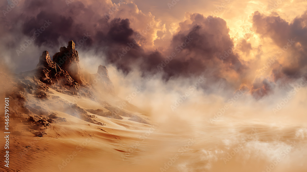 Naklejka premium Sandstorms illustration
