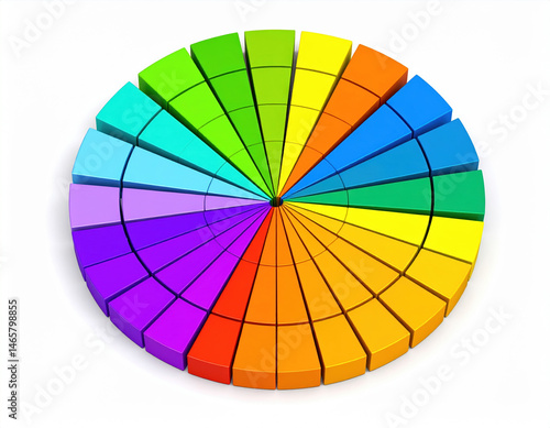 Obraz na płótnie Vibrant color palette chart featuring circular blocks arranged in spectrum of colors, showcasing high fidelity design w salonie