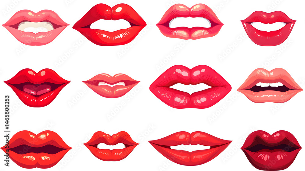 Naklejka premium Premium Vector for Human Mouth Animation: Lip Sync Techniques and Usage Guide