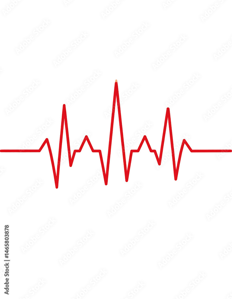 Red Heartbeat Line on a Black Background for Medical Theme Red Heartbeat Line on a Black Background for Medical Theme
