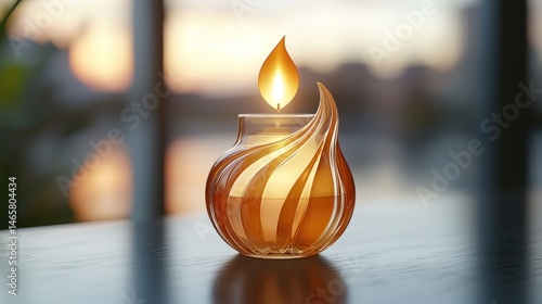 Serene Sunset Candlelight: A Moment of Peace